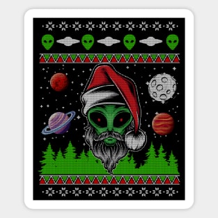 Alien ET UFO Ugly Christmas Sweater Magnet